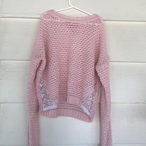Girls pink cropped sweater